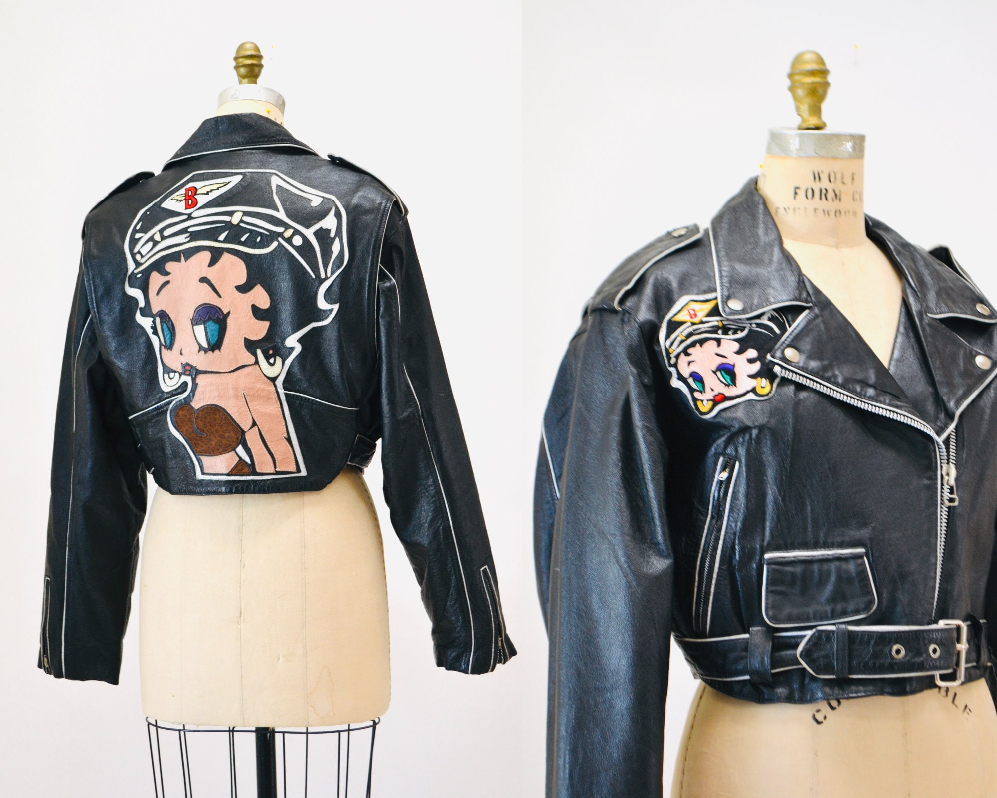 Betty Boop Leather Jacket - Etsy Betty Boop Leather Jacket - Etsy