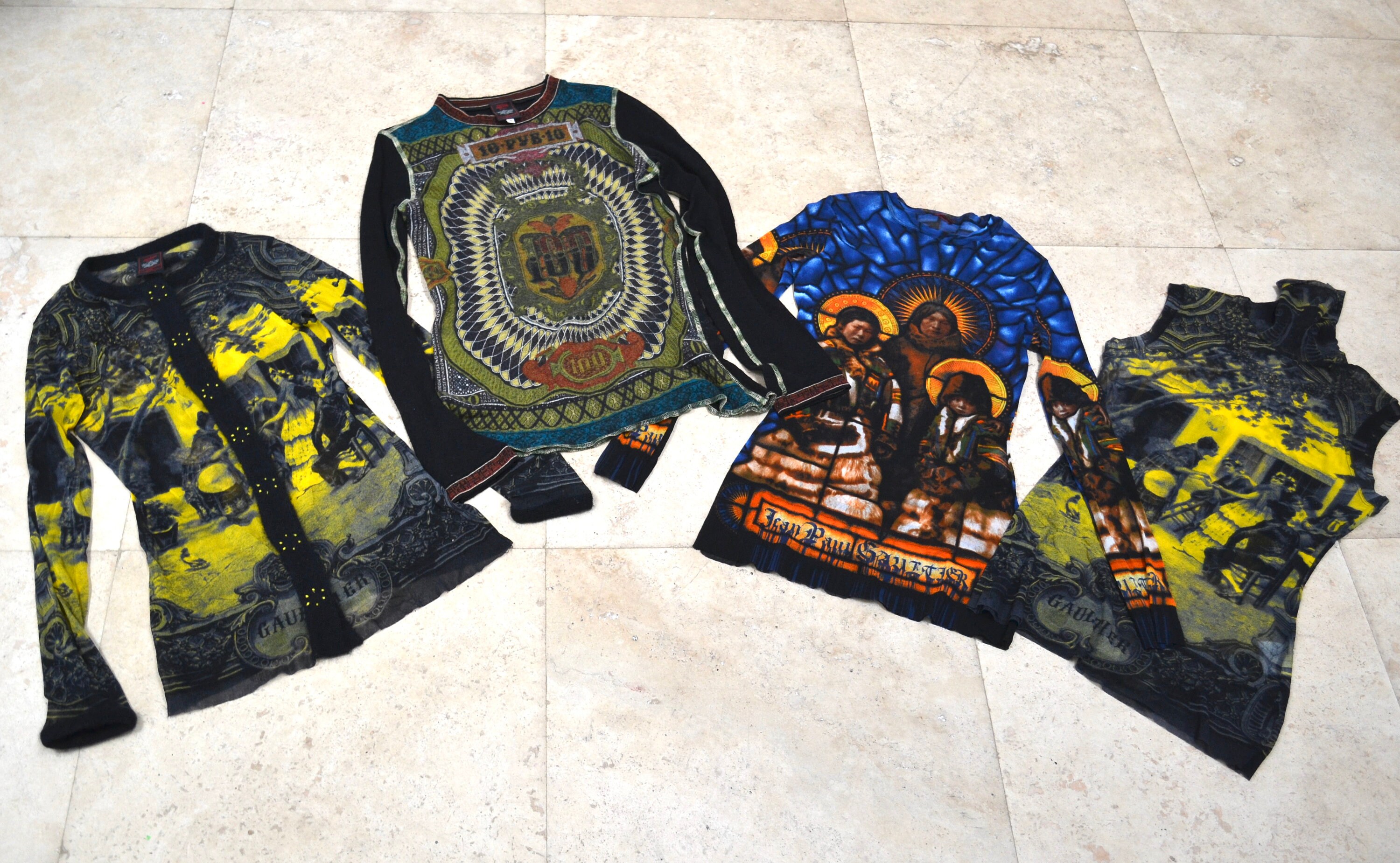 ヨーロッパ 90s 80s シアーシャツ メッシュ トップス