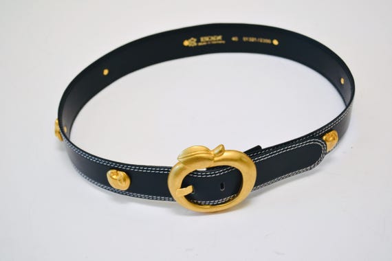 小物 vintage 80s leather-jewelry belt Vintage Embellished Leather Belt: 80s-90s Western Studded