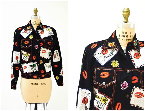 red and black sequin jacket