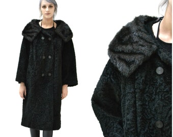 ジャケット・アウター 90-00s euro black mouton fur y2k archive Y2K Black Fur COAT Vintage 2000's Fur Jacket Satin Belt Long