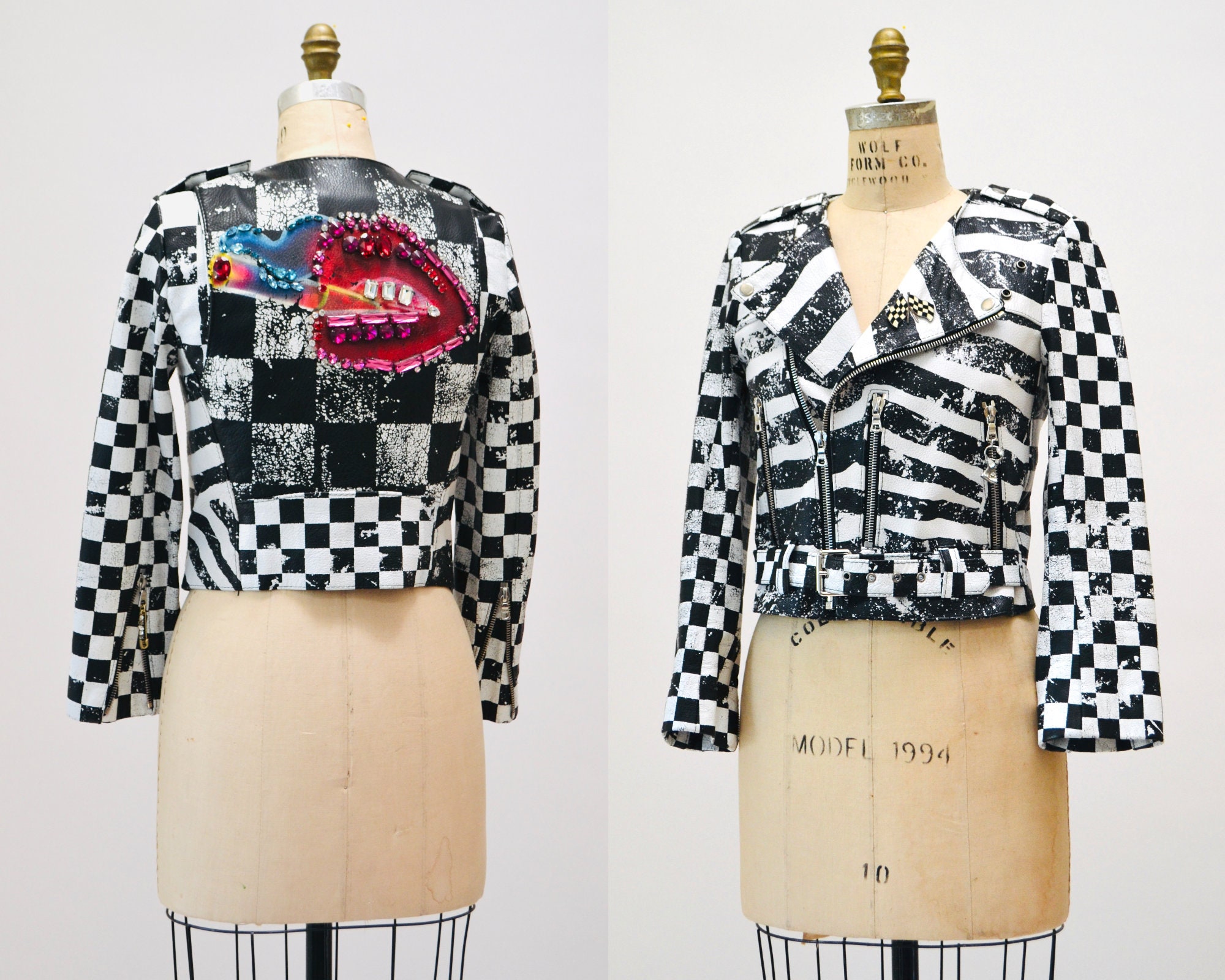 Vintage Marc Jacobs Leather Motorcycle Jacket Black and