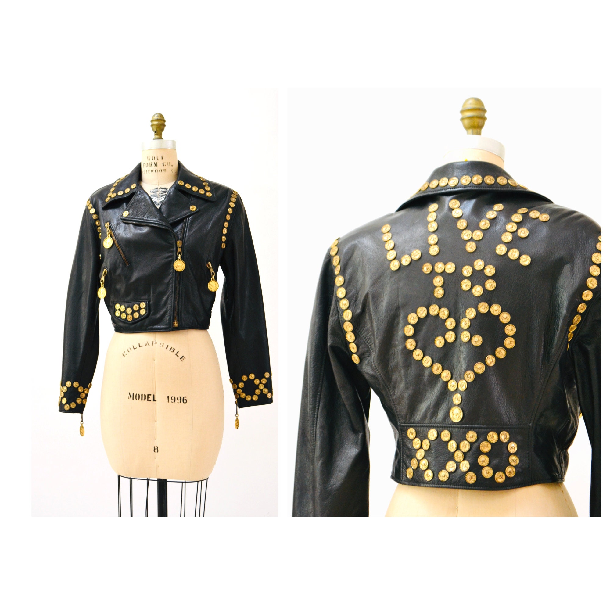 Vintage 90s Studded Leather Jacket