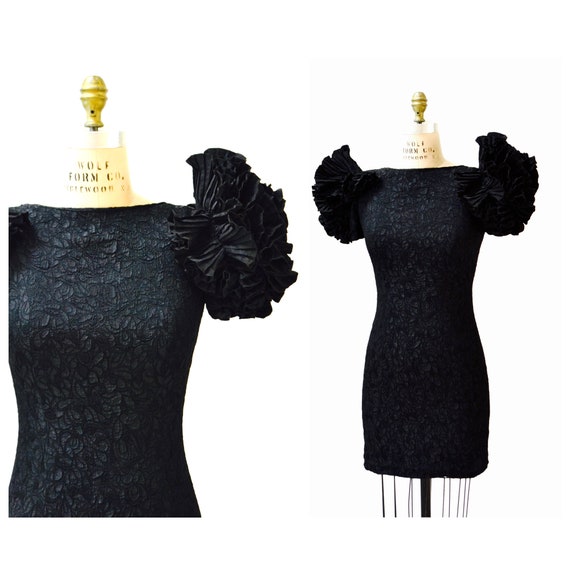 black 80s prom dress