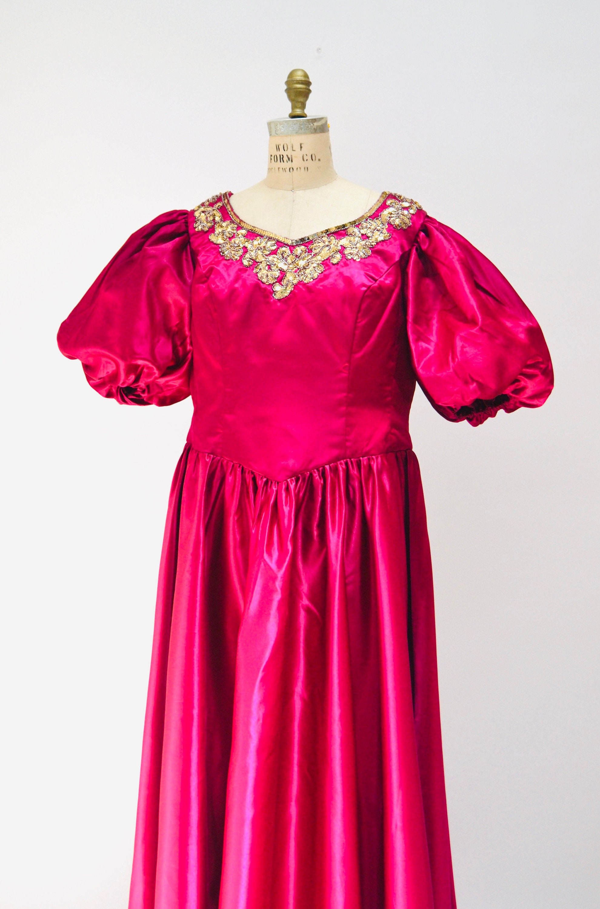 pink silk dress vintage Reserved 1940s Crepe - M/L Leia Princess Ceremony White with enough charm for Size:XL - Long MAXI (47.2 in | 120 cm) DAYWEAR