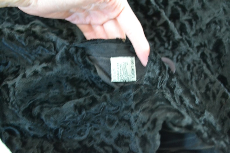 50s 60s Vintage Black Fur Jacket Persian Lamb Size Small Vintage Black Persian Lamb Fur Cropped Jacket Size Small