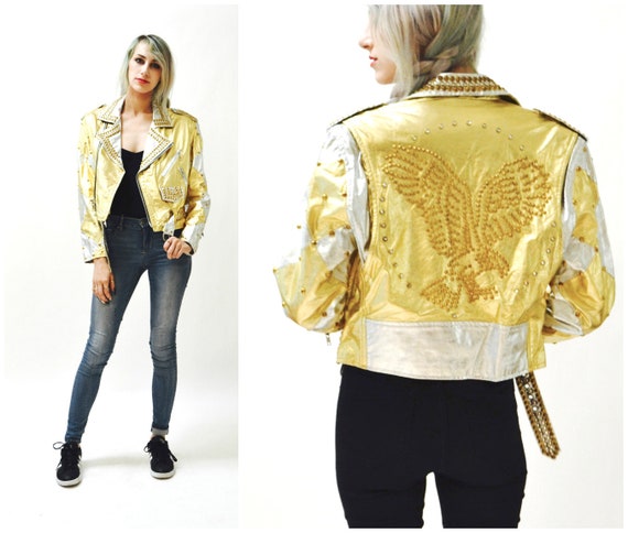 rhinestone leather jacket