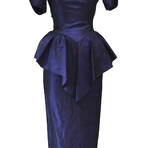 Vintage 80s Prom Dress Size XS Small Taffeta Purple// Vintage 80s Party Bridesmaid Dress XS SMALL Dark Purple Sequin Formal Dress image 5