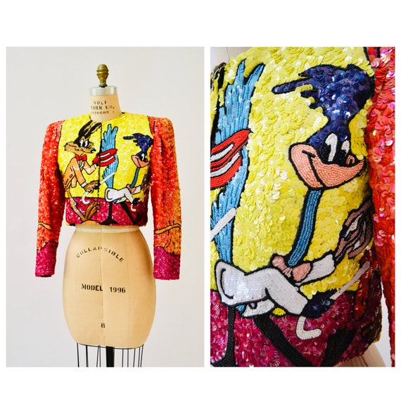 90s Vintage Jeanette Kastenberg Platinum Sequin Jacket