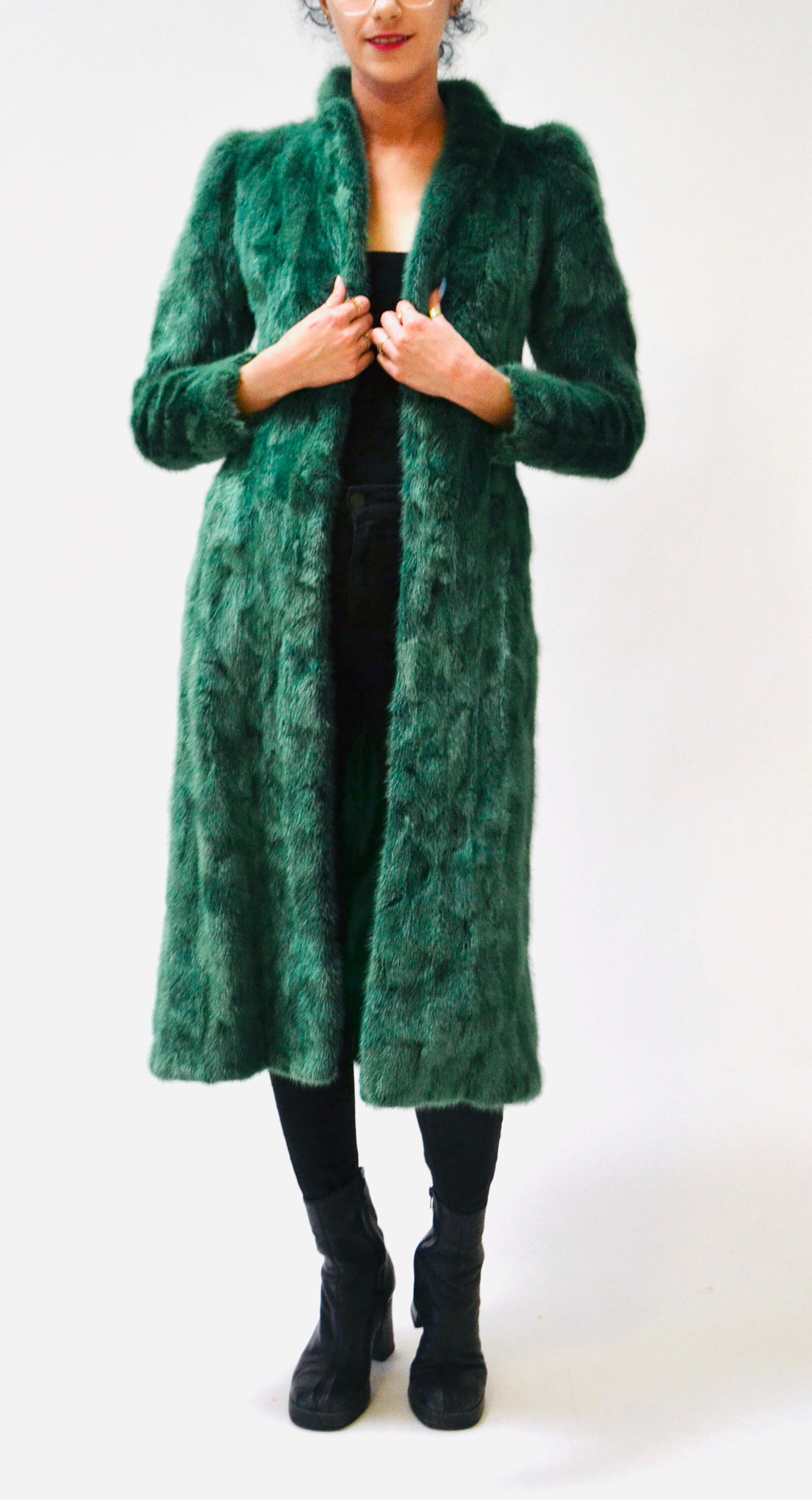 Vintage Green Mink Fur Jacket Coat by Henri Bendel New York XXS XS //  Stunning 80s 90s Dark Green Long Fur Coat Jacket - Etsy