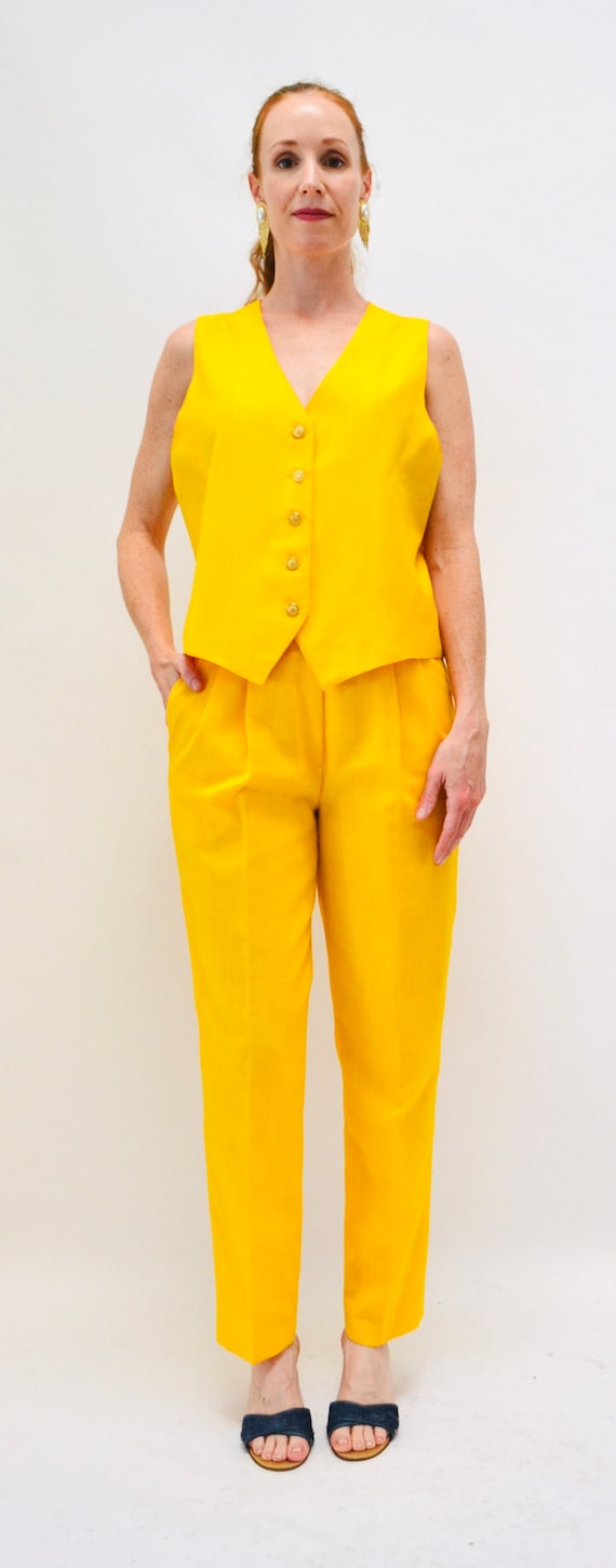 Mustard-Yellow-Gold 3 Piece Pant Suit With Balloon Sleeves – Nikita  Mhaisalkar