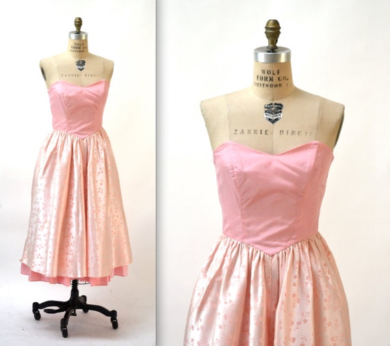 80s pink prom dress