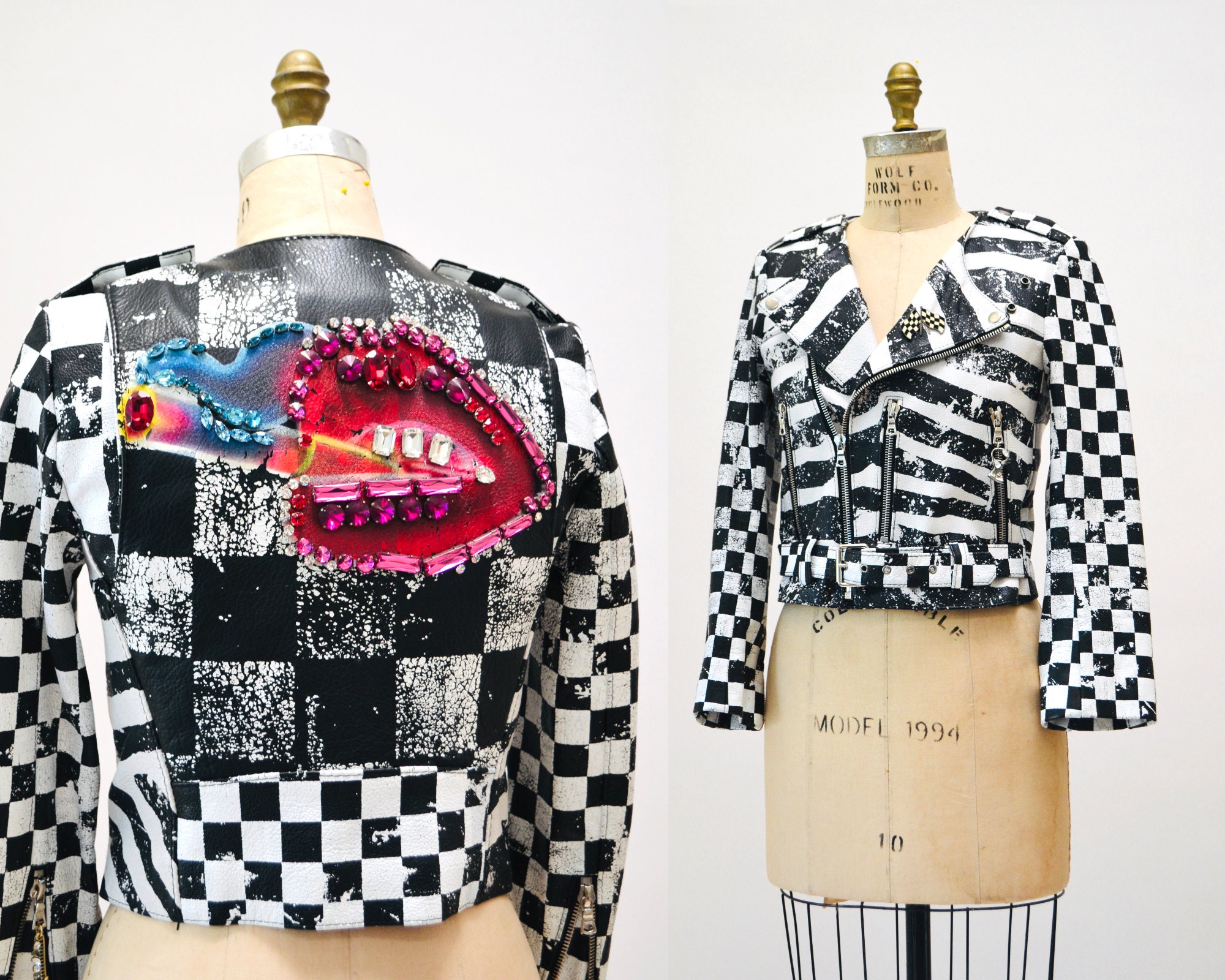 Vintage Marc Jacobs Leather Motorcycle Jacket Black and