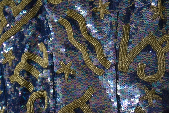 90s Sequin Leather Strapless Dress by Michael Hob… - image 10