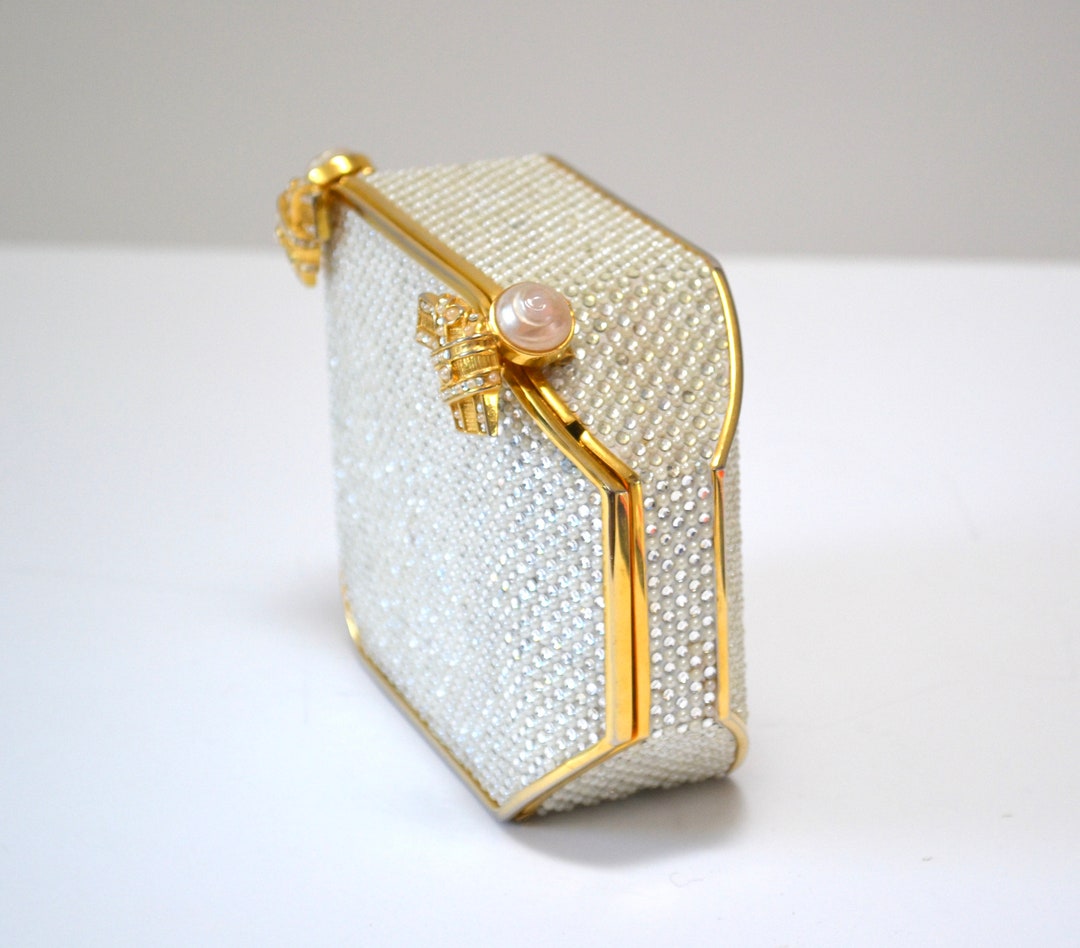 Vintage Judith Leiber Evening Bag Swarovski Crystal Minaudiere