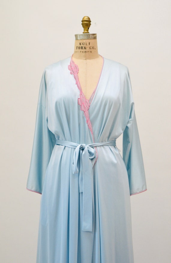 70s 80s Vintage Peignoir Nightgown Robe Vanity Fa… - image 6