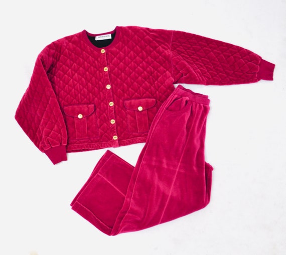 90s Y2K Velour Tracksuit by Sonia Rykiel Pink Velo