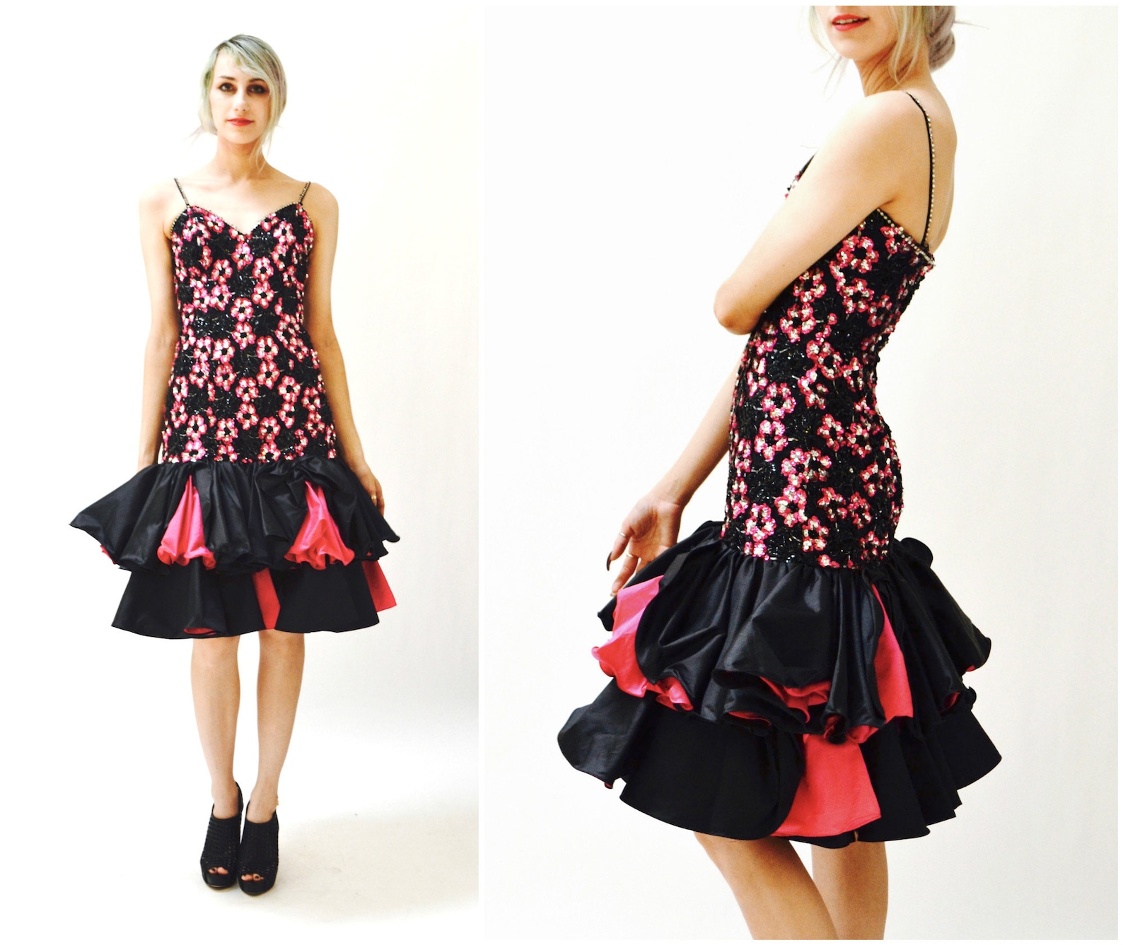 mother of the bride cocktail length dresses Black Short Dress Size:15Â½ 33/34 New Blue High Neck Model Bebe