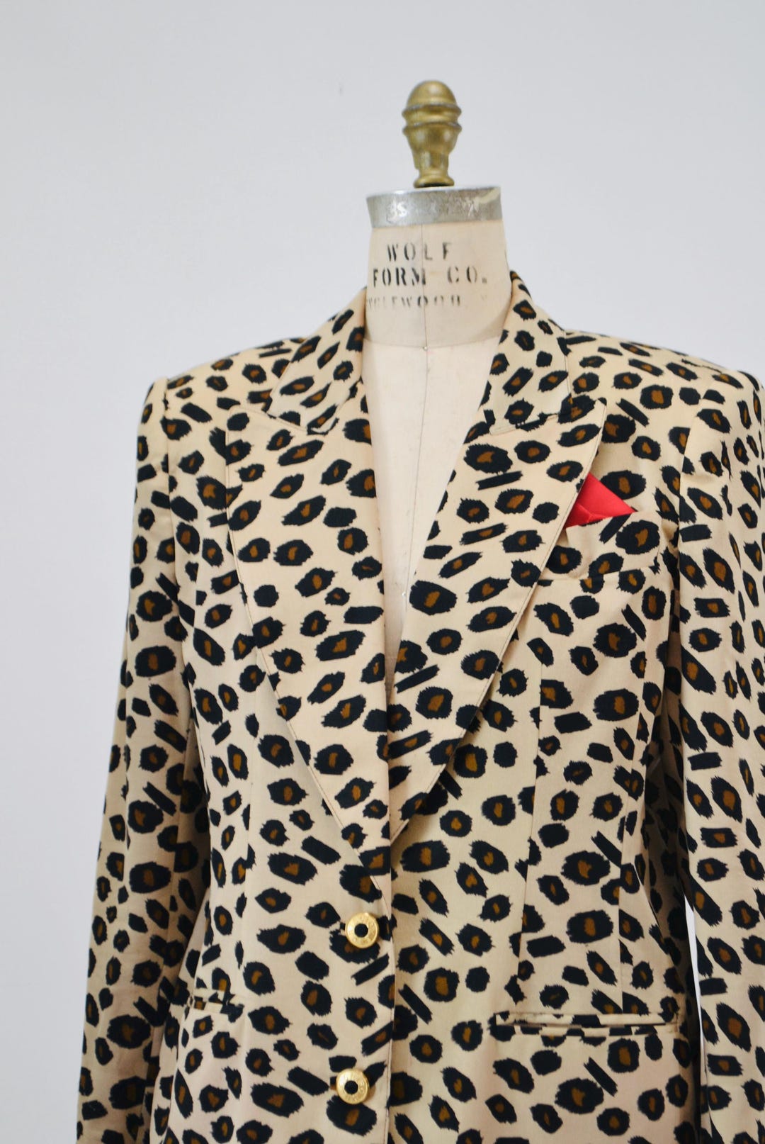 Vintage 90’s leopard print denim jacket