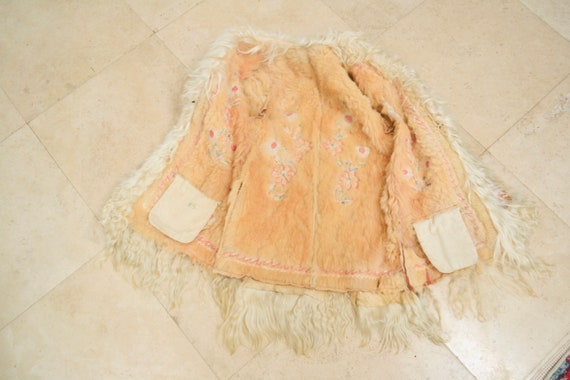 Vintage Embroidered Shearling Afghan Jacket Coat … - image 10