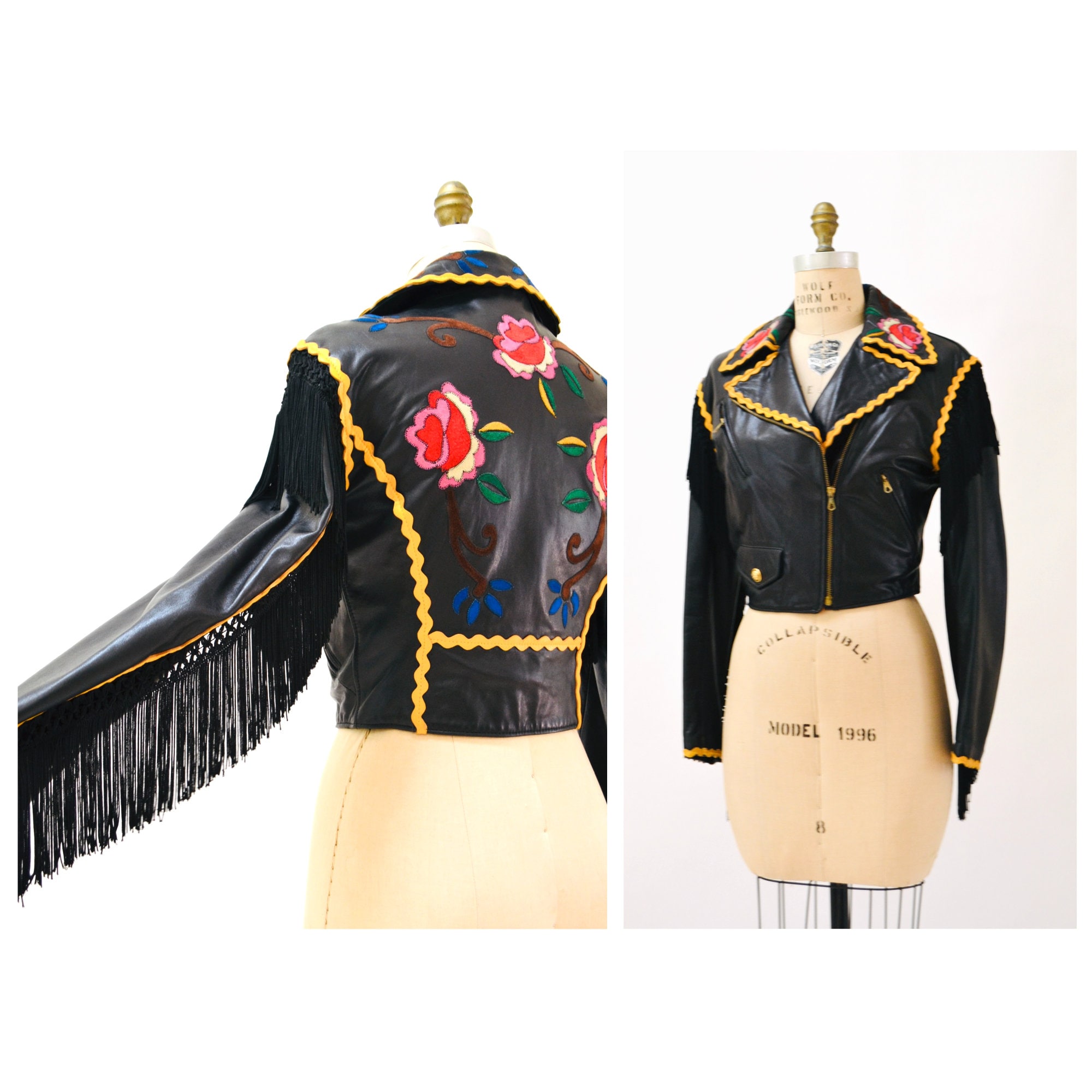 Vintage 90s Black Leather Jacket by Moschino Cheap & Chic Vintage 90s Black Leather Jacket by Moschino Cheap & Chic