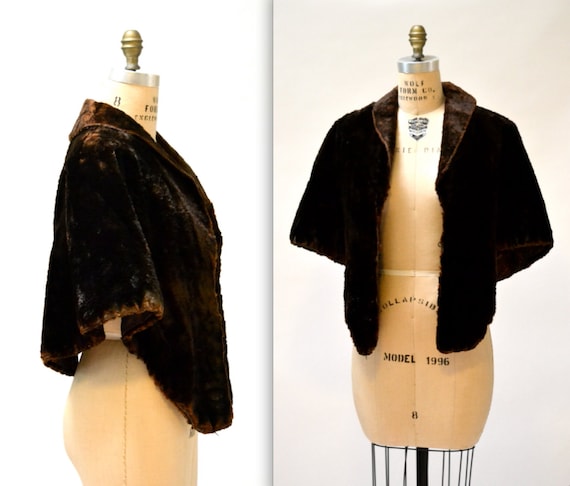 Vintage Fur Stole Cape Wrap Shawl Beaver Fur Stol… - image 2