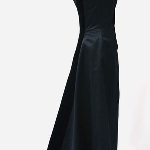 Vintage Escada Couture Black Evening Ball Gown Size 38 Small Black Velvet and Silk Black Evening Gown Dress off the shoulder 90s 00s Dress image 6