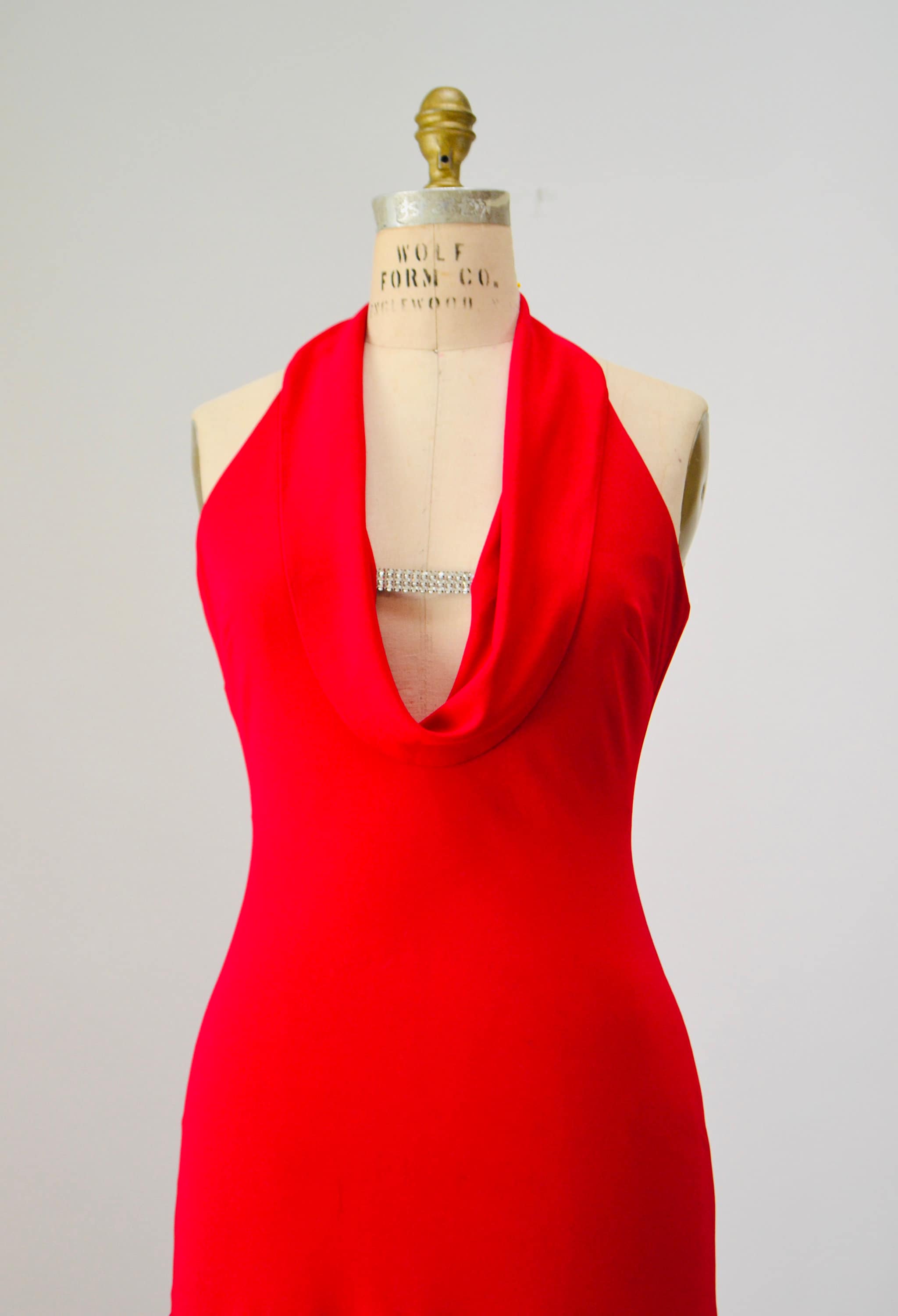 2000s Y2k Vintage Red Halter Neck Party Club Dress XS Small 2000s Cowl Neck  Plunging Neckline Rhinestone Halter Red Party Prom Sexy Dress - Etsy