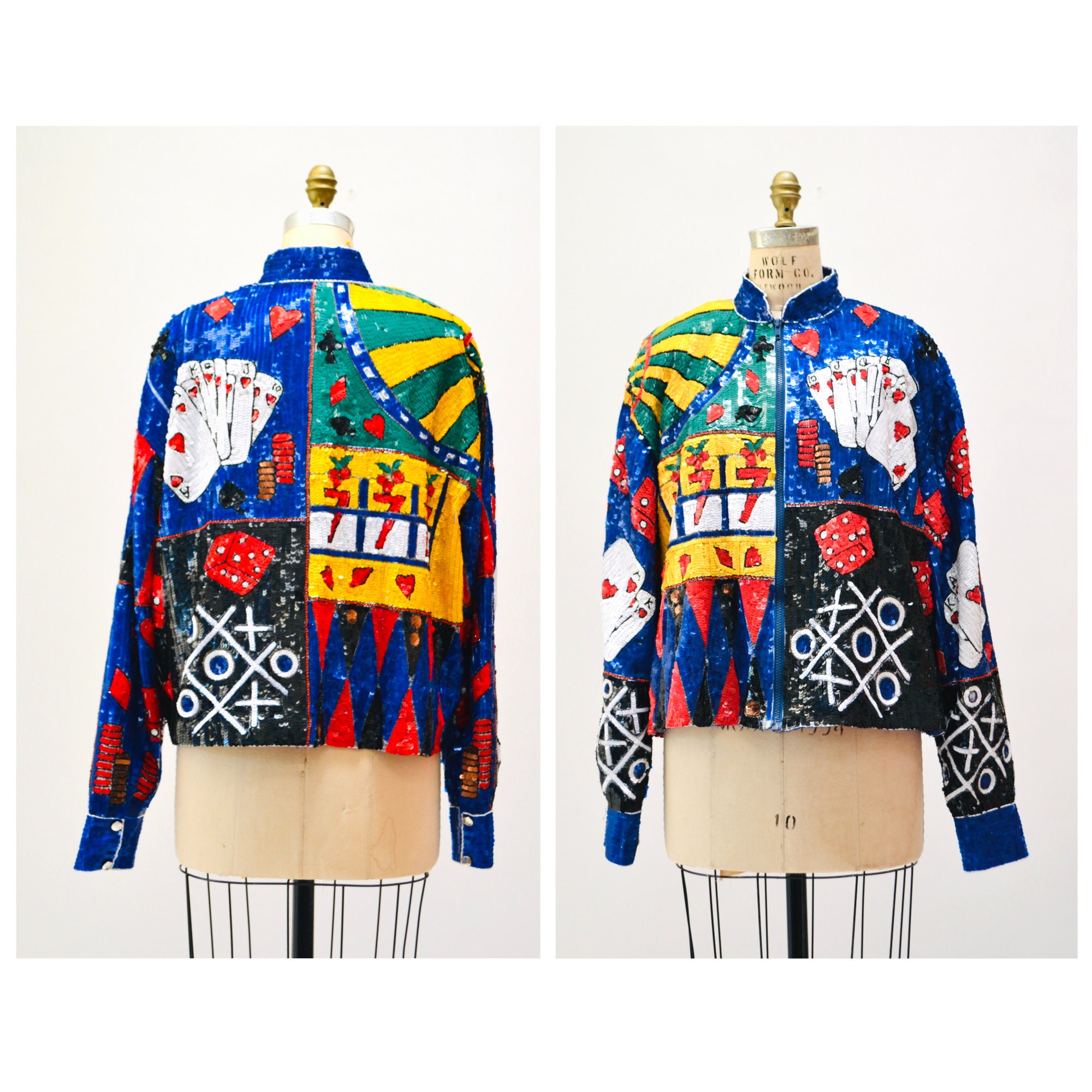 80s 90s Vintage Las Vegas Casino Sequin Jacket Large by JUST - Etsy