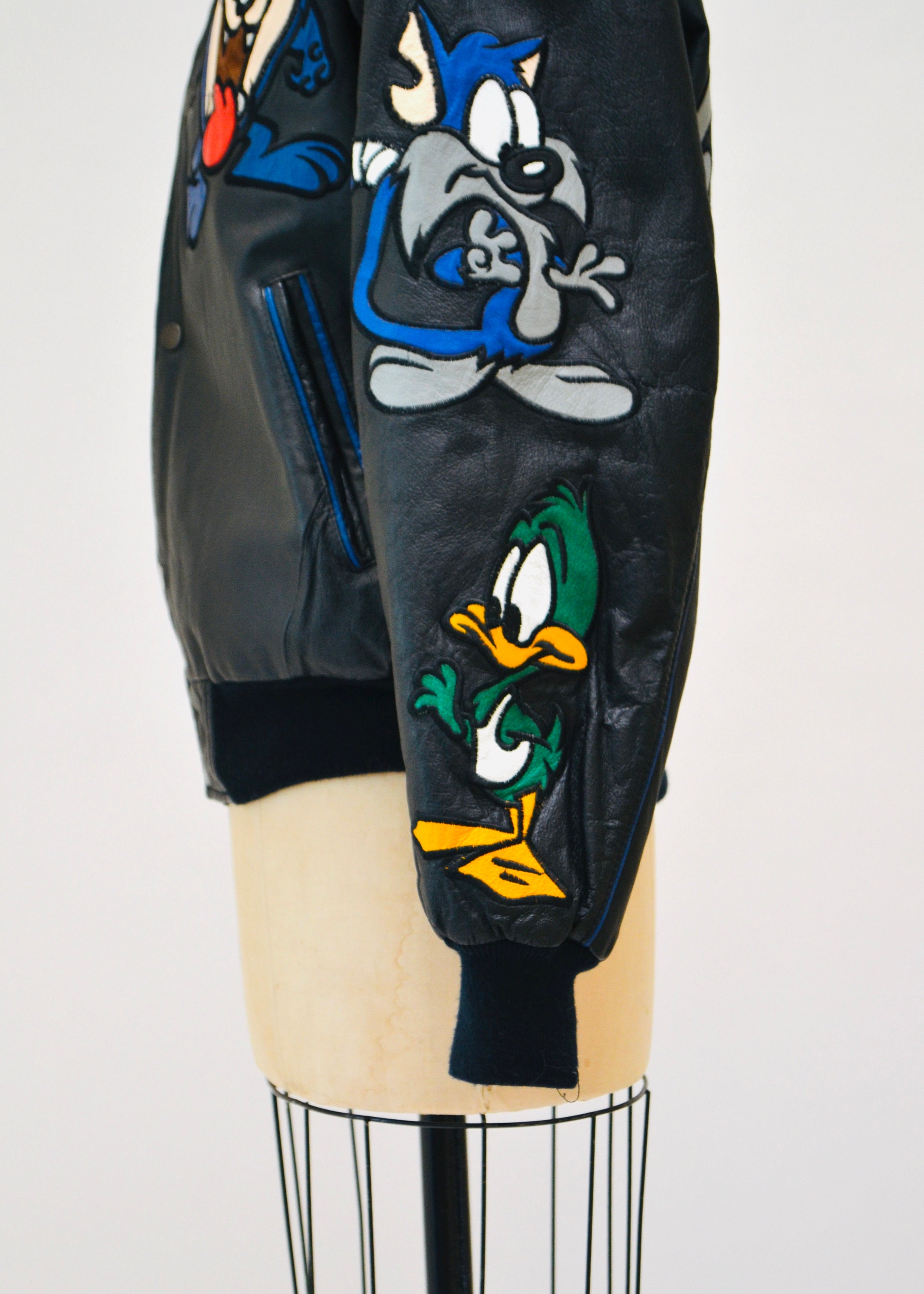 80s 90s Vintage Tiny Toons Adventures Leather Jacket Looney Tunes