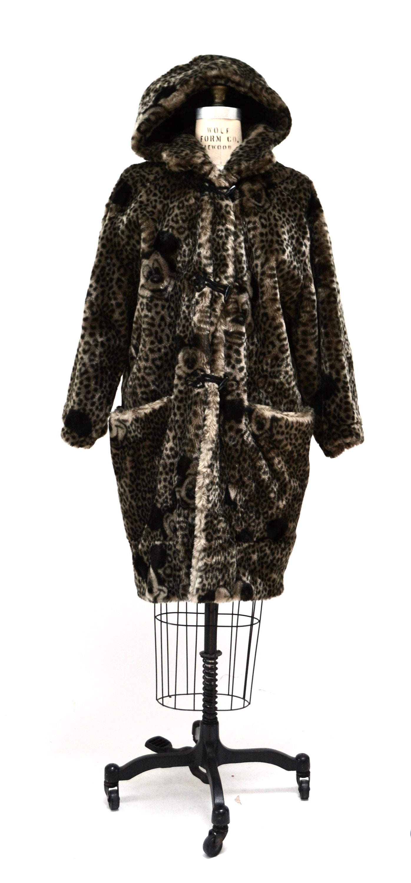 Vintage Faux Fur Jacket Coat With Mickey Mouse Minnie Mouse Vintage Faux Fur Jacket Coat With Mickey Mouse Minnie Mouse