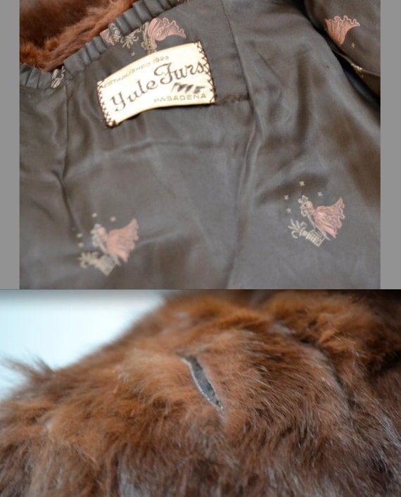 Vintage Fur Stole jacket Brown Vintage Fur Cape C… - image 5