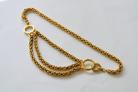 80s 90s Vintage Gold Chain Belt Gold Paloma Picasso Chain  display picture 3
