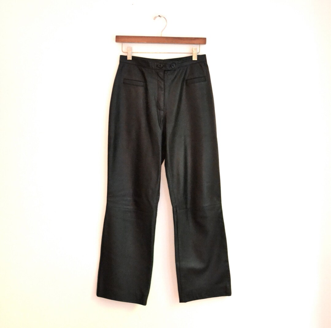 Vintage Black Leather Pants Size Small Medium 90s Made in - Etsy