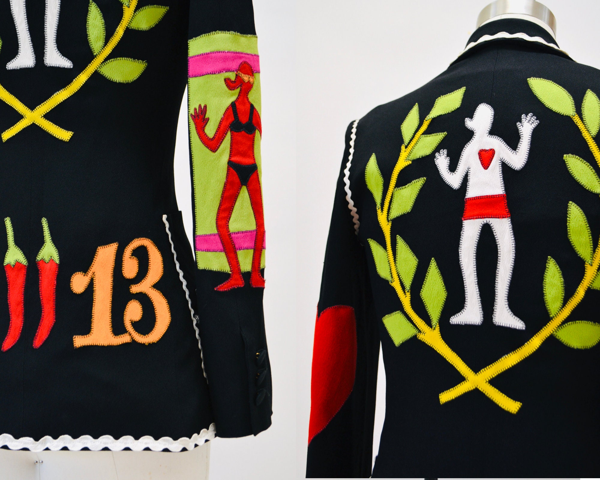 90s Vintage Moschino Black Jacket Blazer Small Medium Cheap