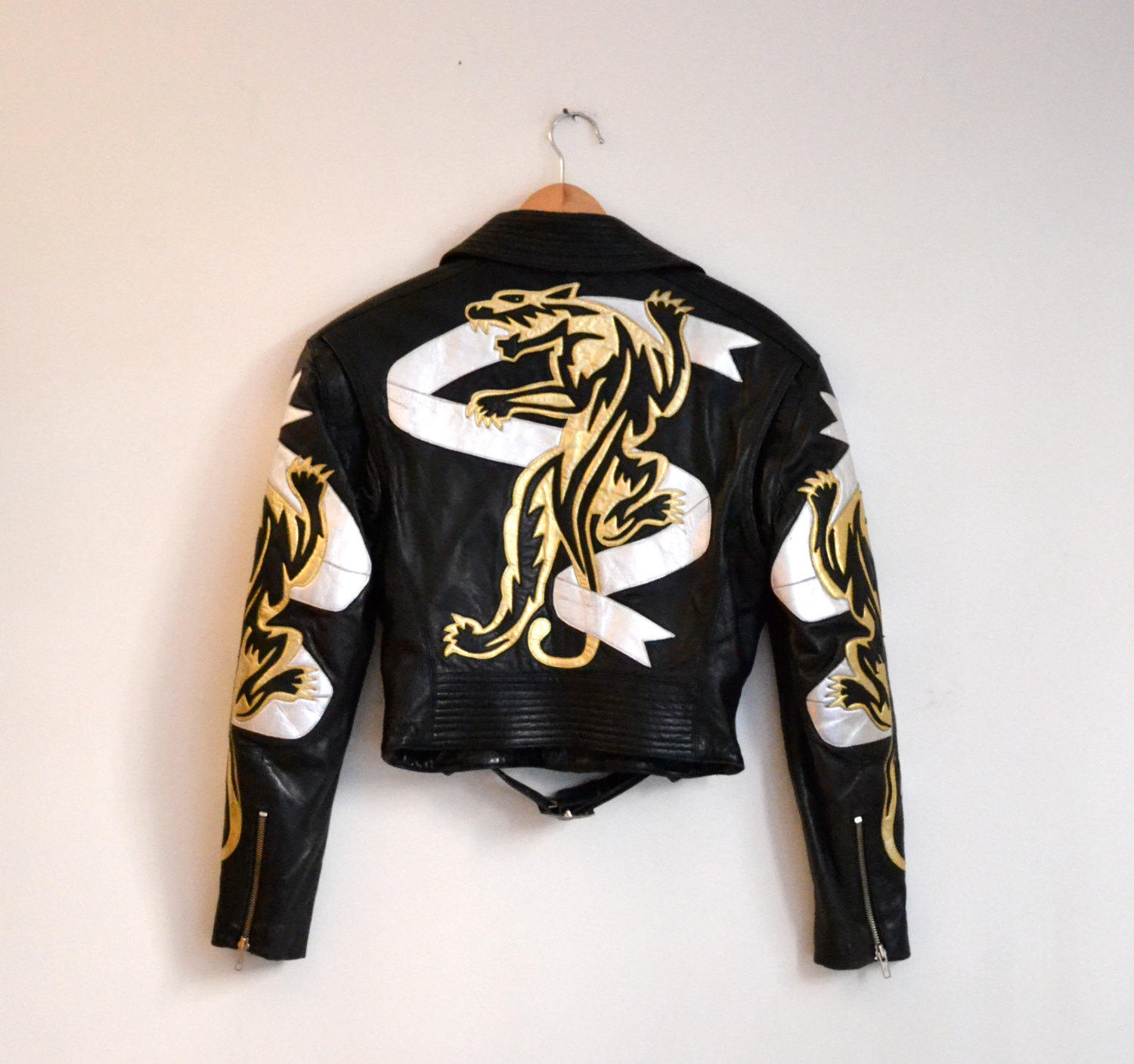 Vintage Black Leather Motorcycle Jacket by North Beach Vintage Black Leather Motorcycle Jacket by North Beach