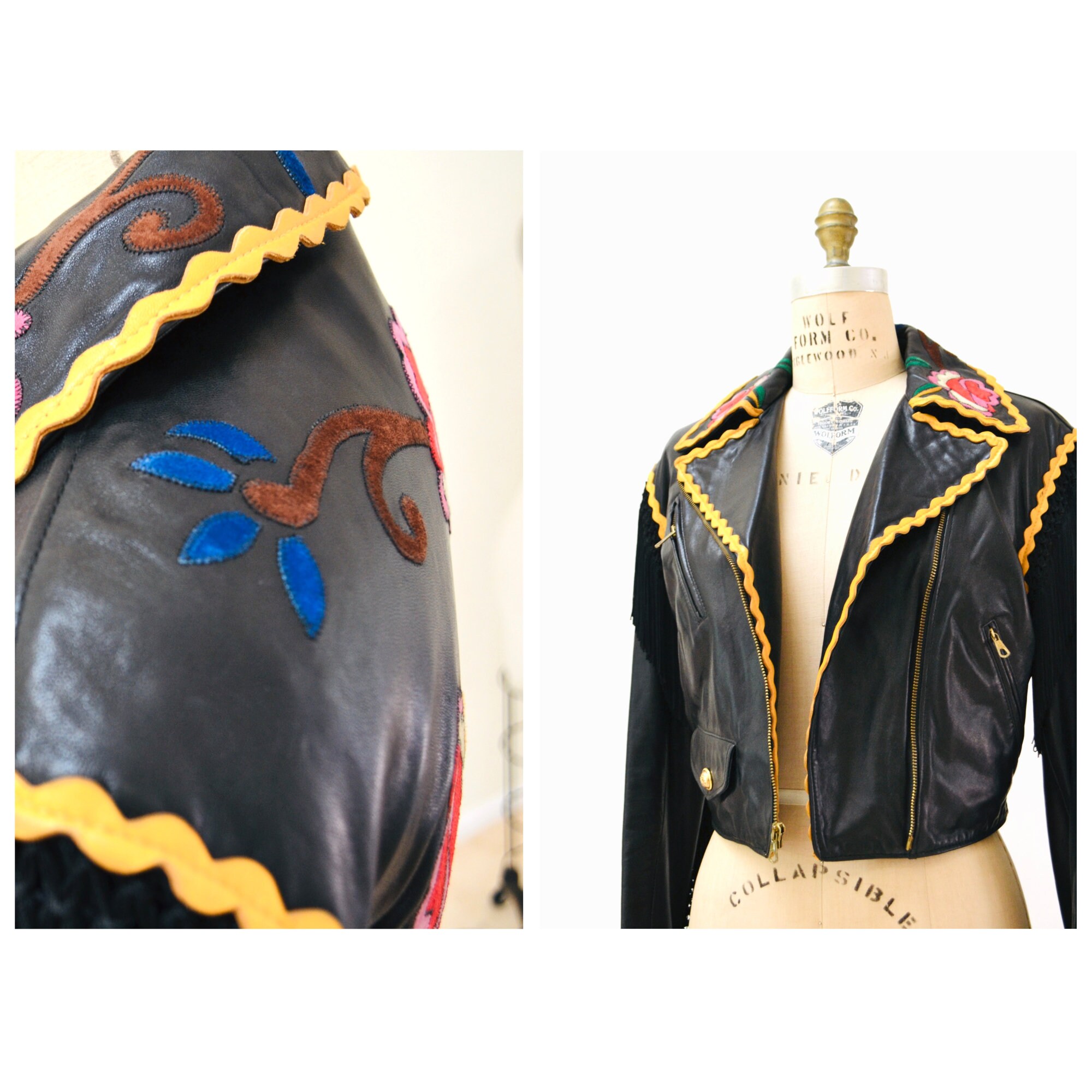 Vintage 90s Black Leather Jacket by Moschino Cheap & Chic Vintage 90s Black Leather Jacket by Moschino Cheap & Chic