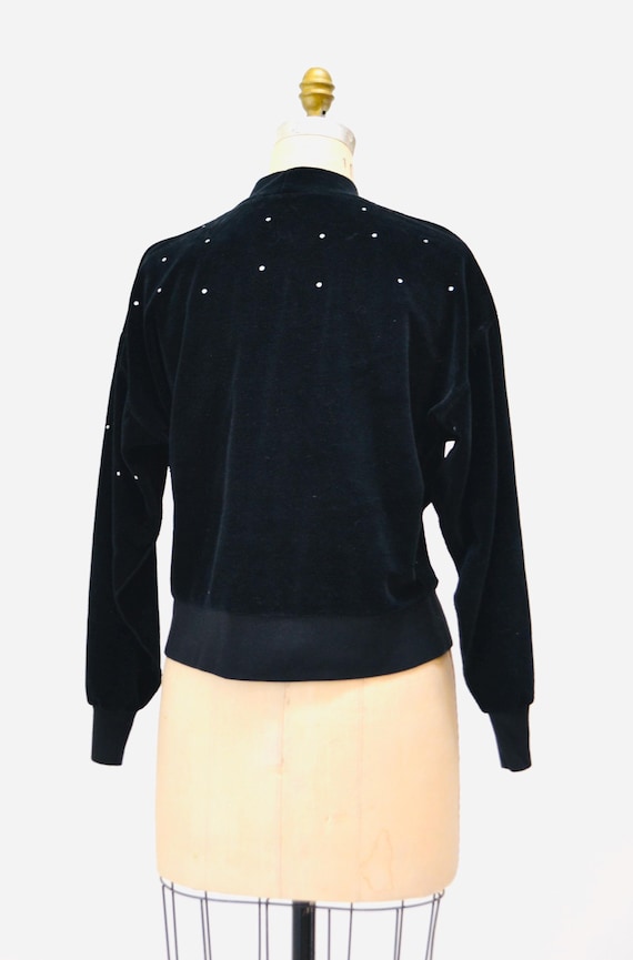 Vintage 80s 90s Sonia Rykiel Black Velvet Velour Rhinestone