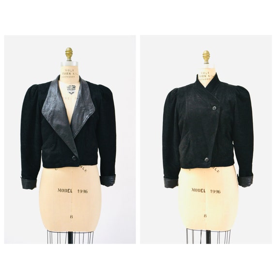 80s Vintage Black Suede Leather Jacket Size Medium // 80s 80s Vintage Black Suede Leather Jacket Size Medium // 80s