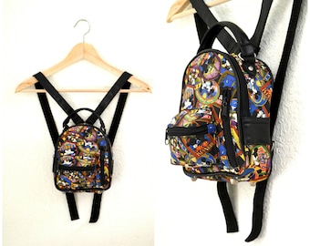 Vintage Nicole Miller Mickey Mouse Disney Back Pack// 90s Mickey Mouse Disney Back Pack Mini Bag Purse