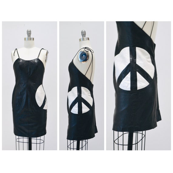 chinese dress ladies Michael Hoban North Beach Leather Black Red Flames Jacket Skirt Set, 1990s