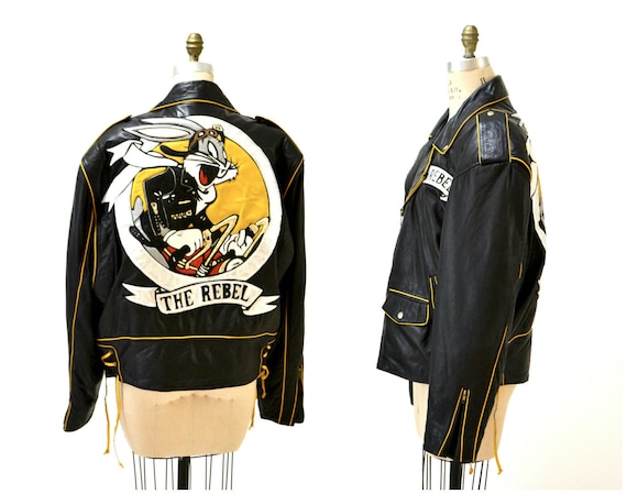 1990's Looney Tunes Jacket レザージャケット Vintage 90s Jeff Hamilton Looney Tunes Leather Jacket (XL