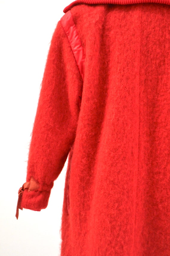 80s 90s Vintage Red Jacket Coat Wool Mohair Jacke… - image 7