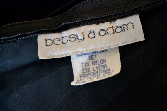 Vintage 90s Prom Dress Black Velvet Illusion Dres… - image 5