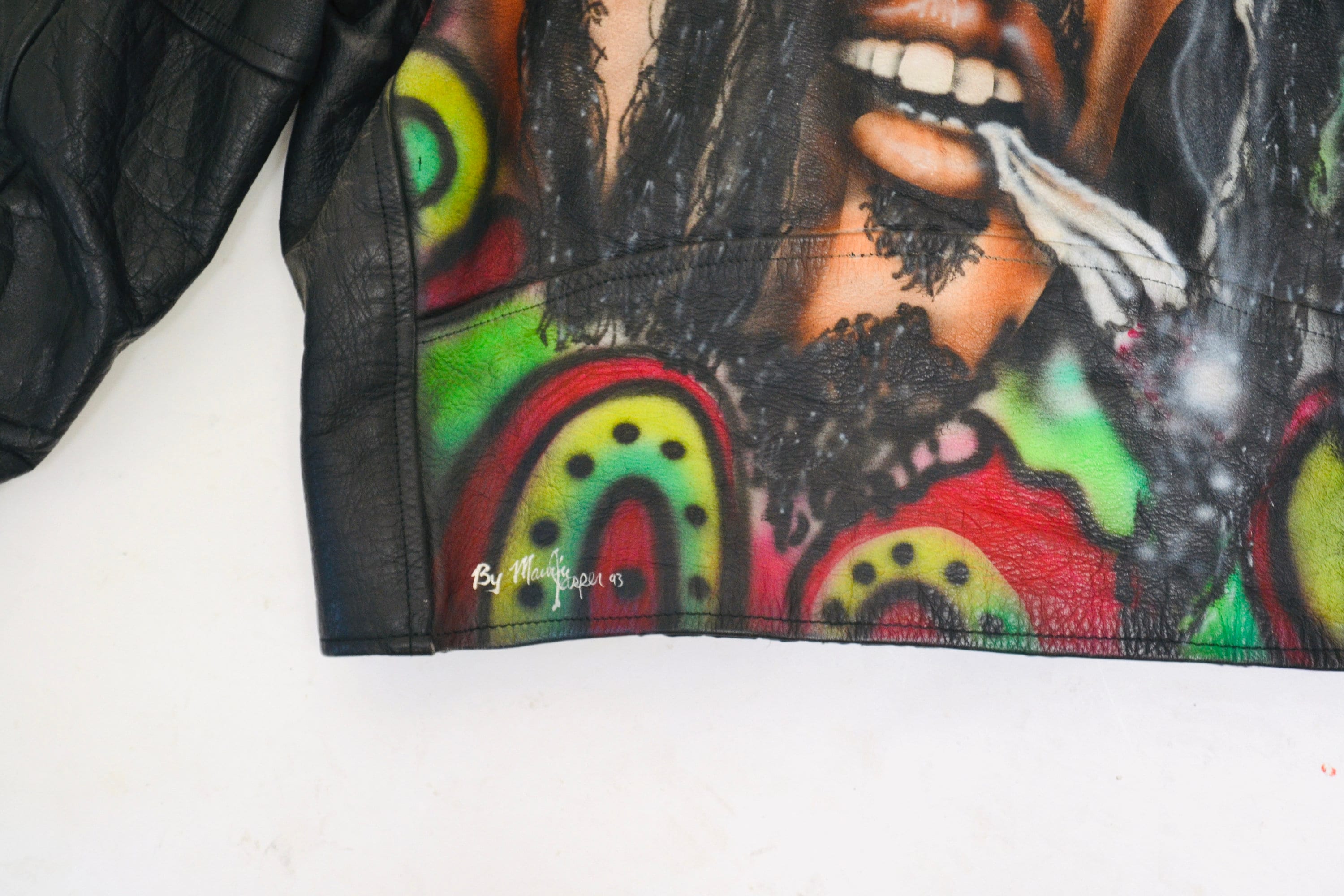 90s Vintage Black Leather Jacket With Bob Marley vintage Leather Jacket LA Roxx Bob Marley Reggae Music Air Brushed Painted Leather Jacket Etsy Canada
