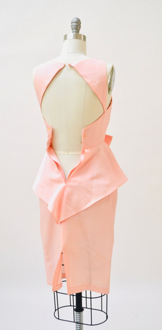 80s Prom Dress XXS XS Vintage Dress Pink White Se… - image 6