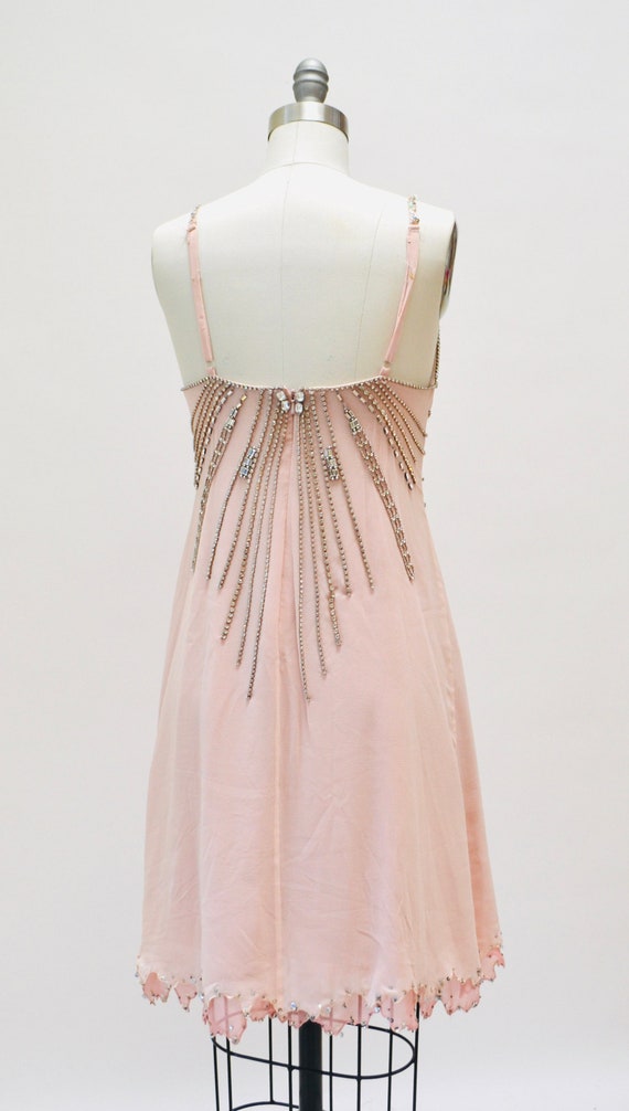 2000s Y2k Vintage Pink Silk Rhinestone Slip Dress… - image 8