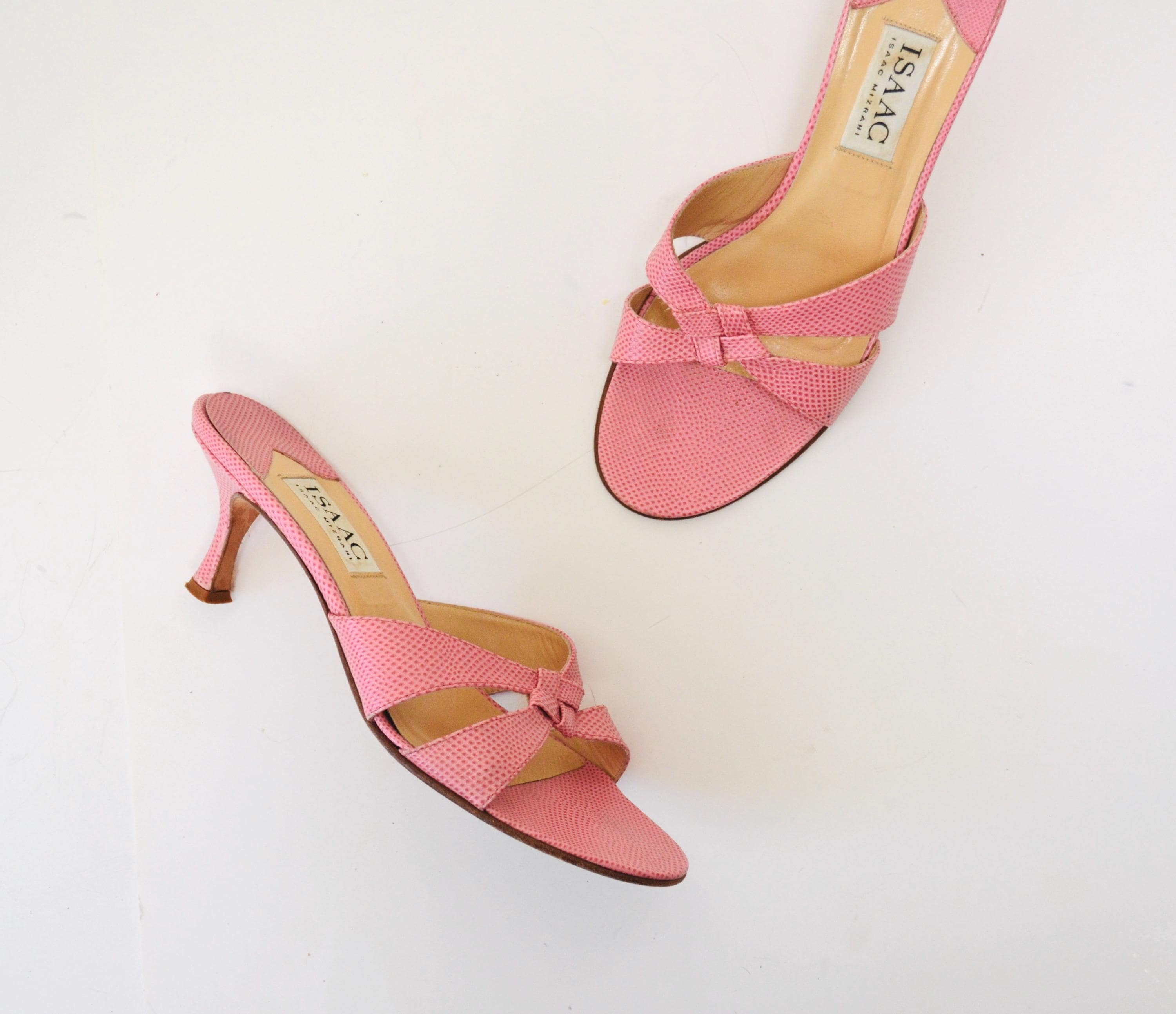 Vintage 90s 00s Pink High Heels Slides Mules 8 1/2 High Heel