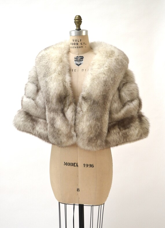 Vintage Cream Fur Cape// Vintage Fur Stole Fox Fu… - image 6