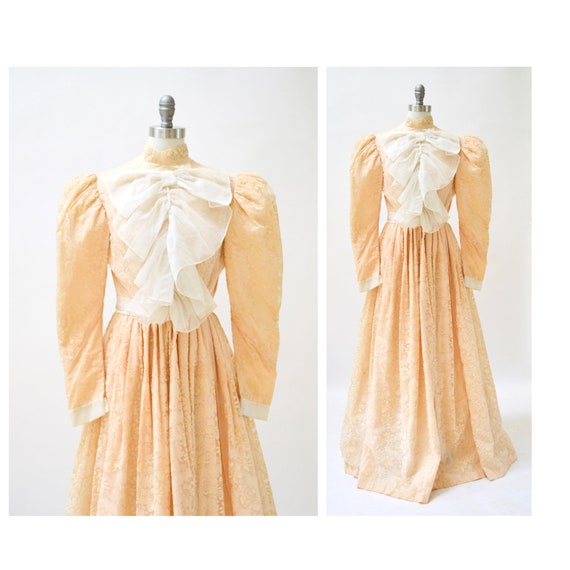 40s 50s Vintage Bridesmaid Dress Gown XS Small Lo… - image 2